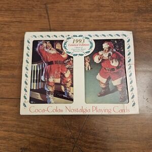 1993 Coca-Cola L. E. Christmas BICYCLE Playing Cards 2 Decks in Metal Tin NEW